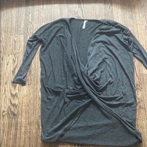 Dark gray tunic with twist feature
